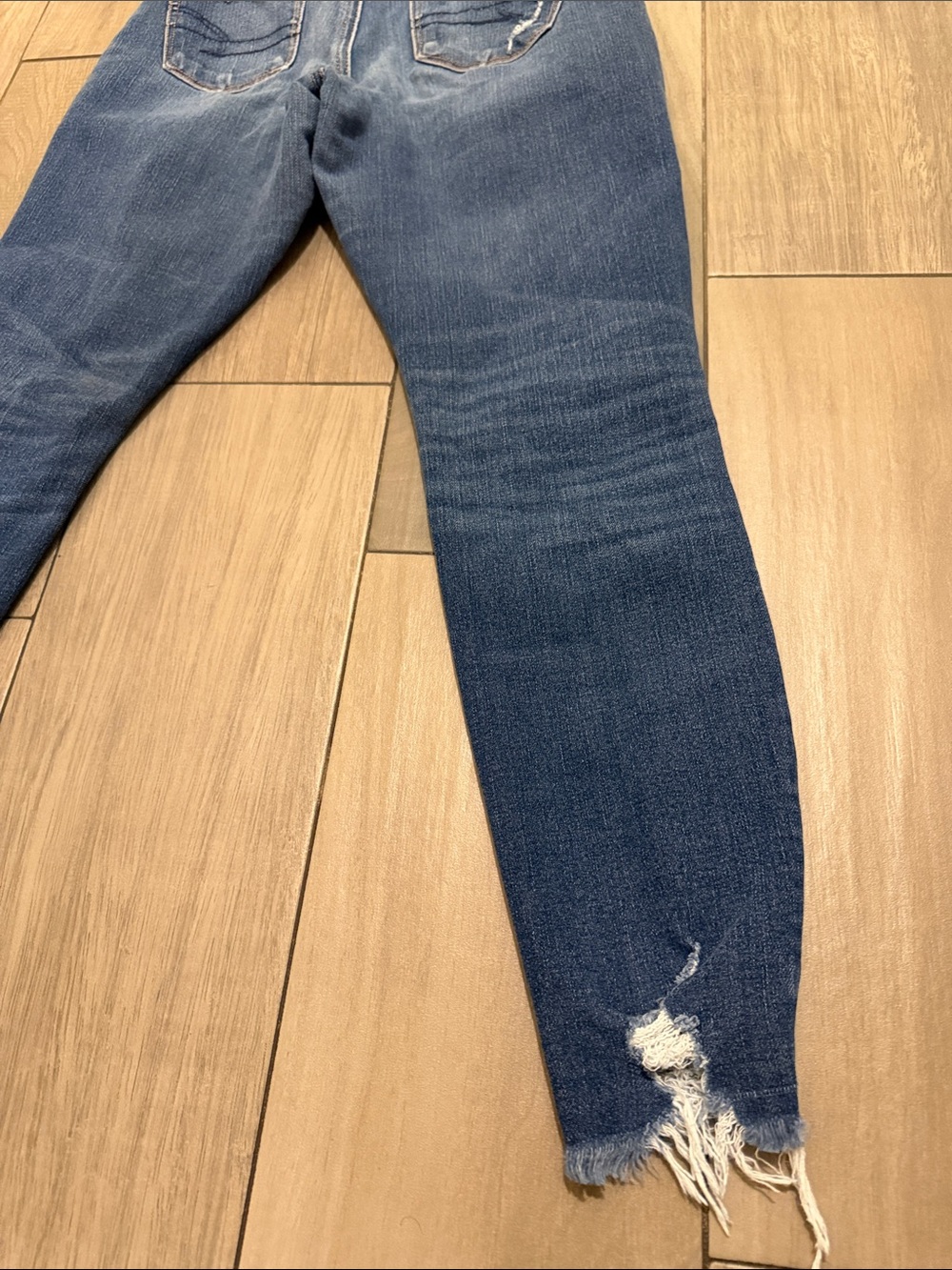 American Eagle Outfitters Womens Ripped Blue Skinny Jeans - Picture 10 of 11